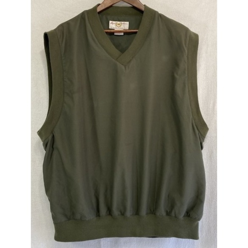 Byron Nelson‎ Eleven Straight Mens XXL Olive Green Golf Wind Vest Mesh Lined